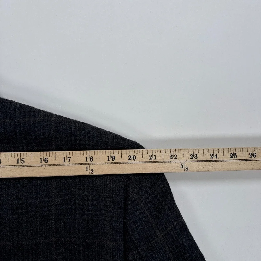 Lauren Ralph Lauren Mens Blazer 46R Charcoal Plaid Wool Sport Coat Old Money